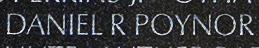 Engraving on The Wall of the name of Captain Daniel Roberts Poynor, U.S. Air Force.